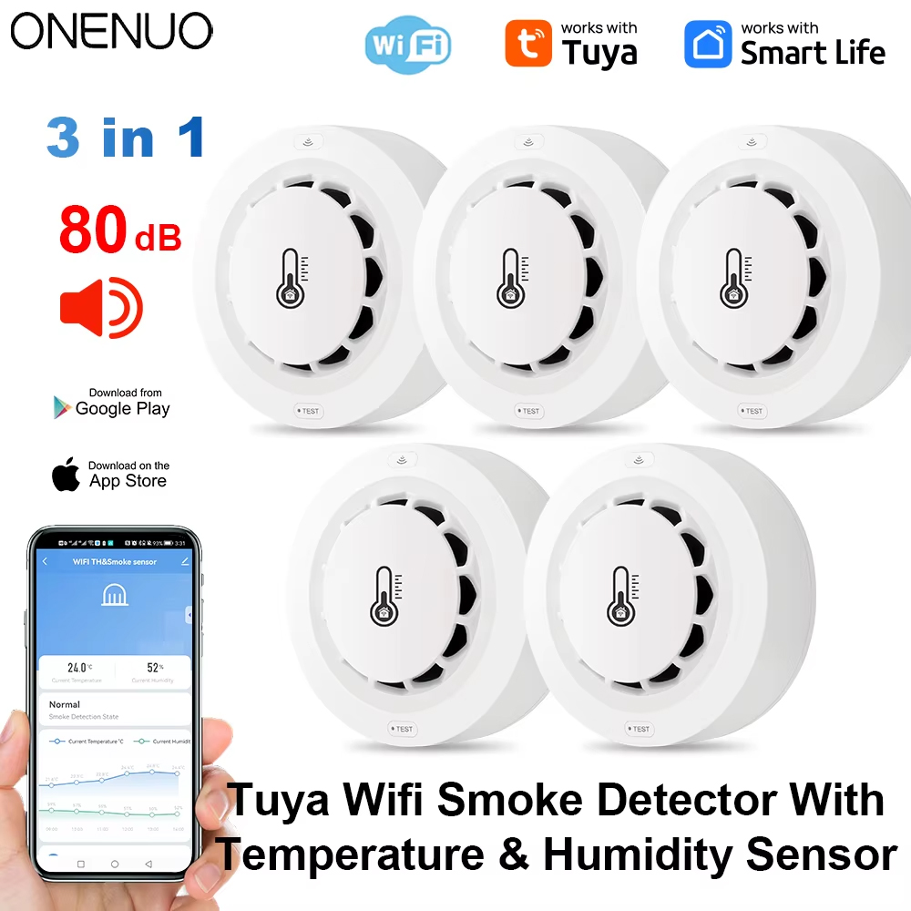 Smoke Detector Interconnected - Tuya Wifi BT İki Bağlantılı Duman